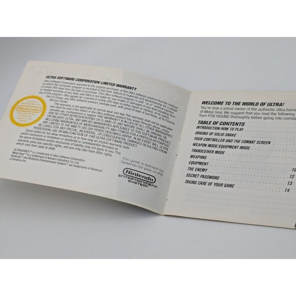 Metal Gear (Nintendo NES, 1987) Authentic Manual Booklet Only VTG - Picture 4 of 6